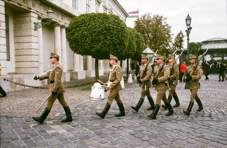 Changing of the guard at Budapest Presidential Palace