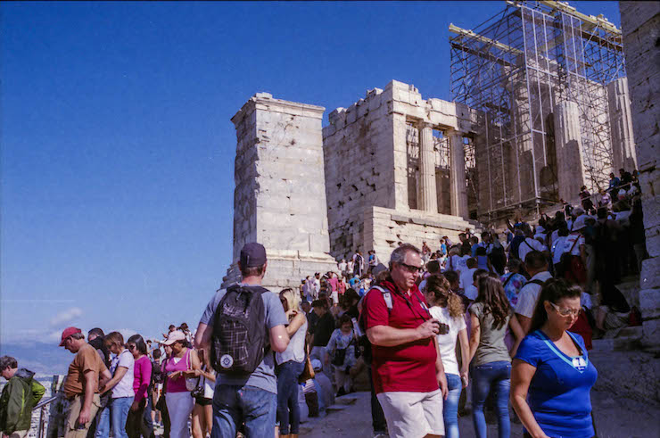 Tourists at the Acropolis